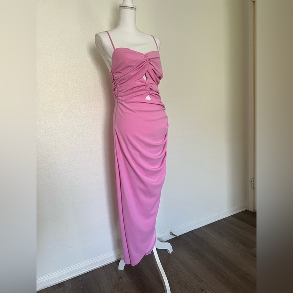 Elegant Pink Ruched Women's Dress - Picture 1 of 9